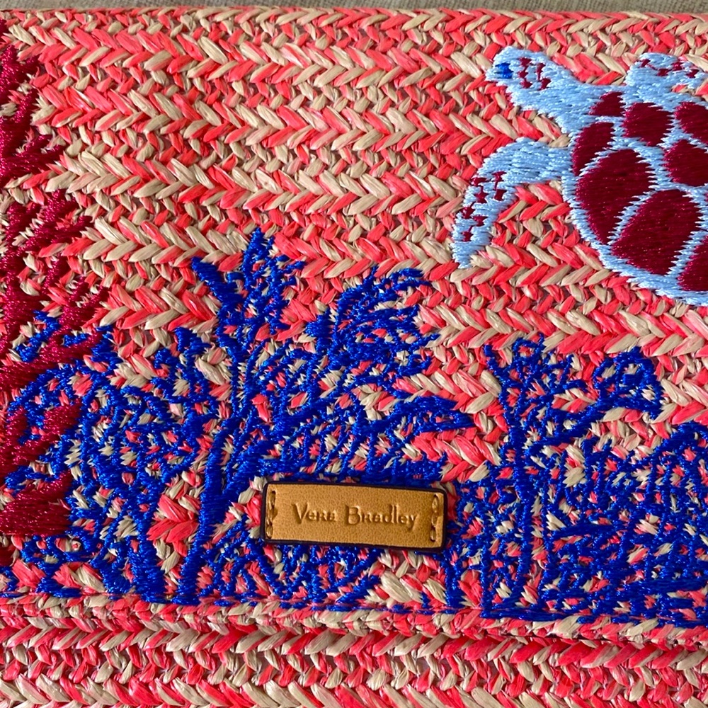 Vera Bradley Artistic orange and Blue Floral Wristlet - Picture 3 of 6